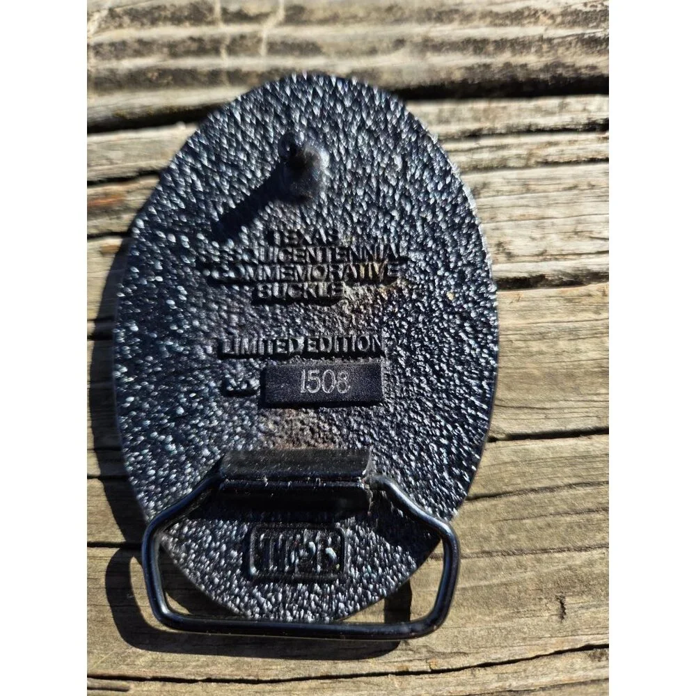 Vintage TL&B‎ Brass Texas Sesquicentennial 1836-1986 Metal Belt  Numbered 1508